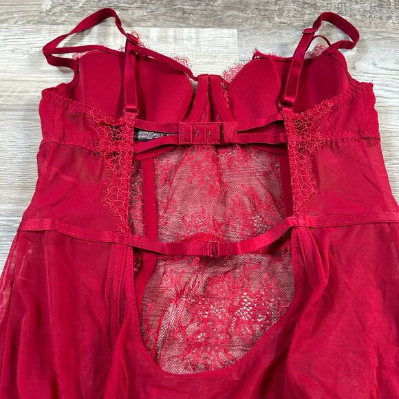Vintage Y2K Victoria’s Secret Red Lace Bustier Corset - 36D - Picture 4 of 6